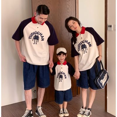 Áo Gia Đình Cổ Trụ Raglan Oversize NAD352: Cotton Mịn Mát Co Giãn, Phong Cách Thoải Mái Cho Cả Nhà