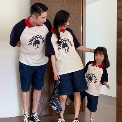 Áo Gia Đình Cổ Trụ Raglan Oversize NAD352: Cotton Mịn Mát Co Giãn, Phong Cách Thoải Mái Cho Cả Nhà