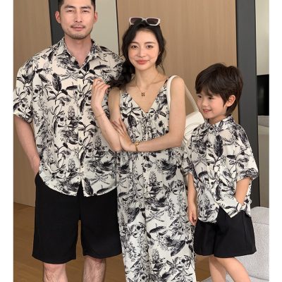 Áo Váy Gia Đình Đi Biển Mùa Hè NAD353: Vải Lụa Mịn Mát, Giãn Nhẹ – Chuẩn Phong Cách Resort Sang Chảnh