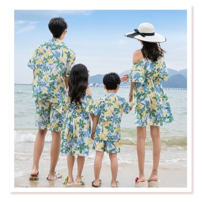 Áo Sơ Mi Gia Đình NAD397: Vải Lụa Mềm Mát Co Giãn Nhẹ Thoáng Khí Cho Cả Nhà