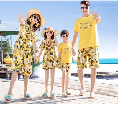 Áo Váy Gia Đình NAD406: Lụa Mềm Mát, Thoáng Khí, Co Giãn Cho Mọi Lứa Tuổi