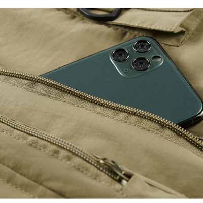 Áo Ghi Lê Cổ Chữ V S-6XL Nhiều Túi Hoạt Động Ngoài Trời , Câu Cá , Lớp Lót Lưới Thoáng Mát Thương Hiệu Navy BS3283 – Màu Kaki