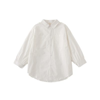 Áo Sơ Mi Gia Đình Dài Tay Trắng NAD354: Mỏng Mát Giãn Nhẹ, Trang Phục Hè Thanh Lịch & Thoải Mái
