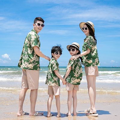 Áo Sơ Mi Gia Đình Vải Lụa Mềm NAD422: Thời Trang Thanh Lịch, Du Ngoạn Cả Mùa Hè