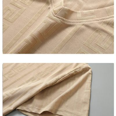 Áo Thun Nam Béo Cổ Chữ V Từ 4XL-12XL, Chất Vải Thun Thể Thao Mỏng Mát Thương Hiệu Navy BS3260 – Màu Be
