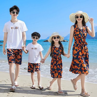 Áo Cặp Gia Đình Đi Biển NAD382: Lụa Mát, Co Giãn Thoáng Khí Cho Mùa Hè