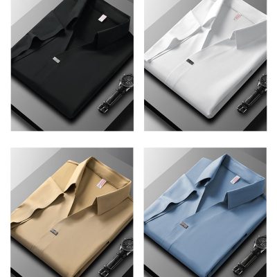 Áo Cổ Trụ Nam Cổ Cách Điệu Đủ Size M- 8XL Vải Thun Lạnh Thể Thao Chống Nhăn Mõng Mát Co Giãn Thương Hiệu Navy BS3350-Màu Đỏ Gạch