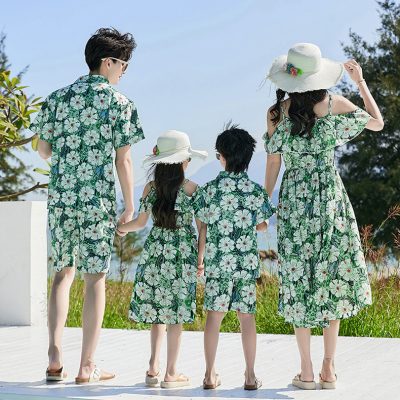 Áo Sơ Mi Gia Đình Đi Biển NAD368: Lụa Mát, Co Giãn, Gắn Kết Yêu Thương