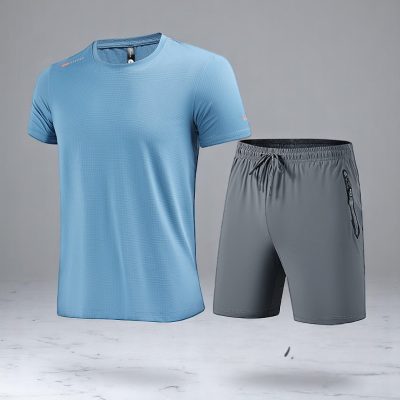 Bộ Thể Thao Nam Đủ Size Từ XL-8XL Mỏng Mát Co Giãn Thương Hiệu Navy BS3296 – Bộ Kaki+Xám Đậm