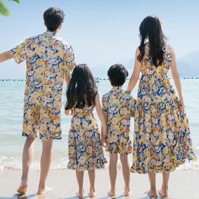 Quần Áo Gia Đình Đi Biển NAD408: Sơ Mi Chất Lụa Mịn, Thoải Mái Hoạt Động Mùa Hè