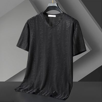 Áo Thun Nam Béo Cổ Chữ V Từ 4XL-12XL, Chất Vải Thun Thể Thao Mỏng Mát Thương Hiệu Navy BS3260 – Màu Be