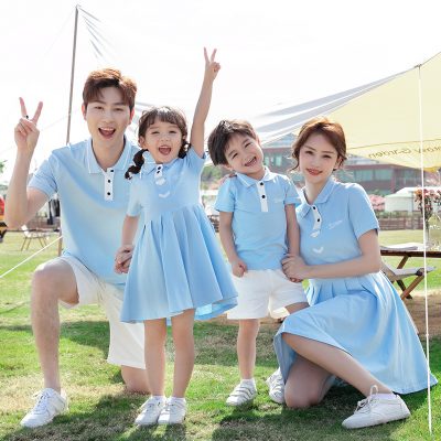 Bộ Đồng Phục Gia Đình Vải Cá Sấu Cotton NAD301-Xanh: Mát Lạnh Cả Ngày Hè, Đong Đầy Kỷ Niệm