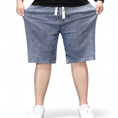 Quần Shorts Jeans Nam Cạp Chun Mỏng Size Lớn Co Giãn Thoải Mái Navy BS3244