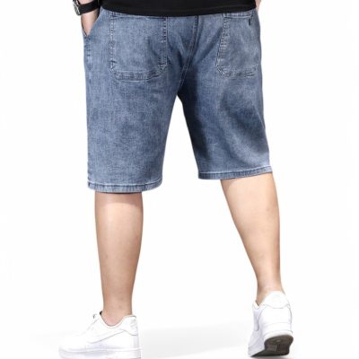 Quần Shorts Jeans Nam Cạp Chun Mỏng Size Lớn Co Giãn Thoải Mái Navy BS3244