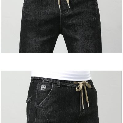 Quần Jeans Nam Cạp Chun Co Giãn Có Dây Rút Size Lớn Navy BS3245