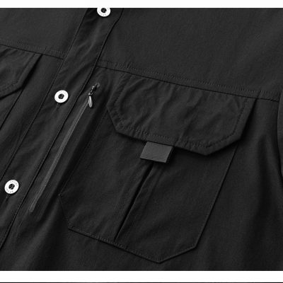 Áo Sơ Mi Nam Béo Từ 50kg-160kg Phong Cách Mỹ Chất Lụa Băng Lạnh Mềm Co Giãn Thương Hiệu Navy BS3305 – Màu Đen