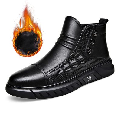 Giày Boot Nam Tăng Chiều Cao GTD001-ĐenThường