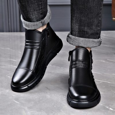 Giày Boot Nam Tăng Chiều Cao GTD001-ĐenThường