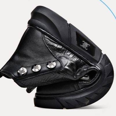 Giày Boot Nam Tăng Chiều Cao GTD001-ĐenThường