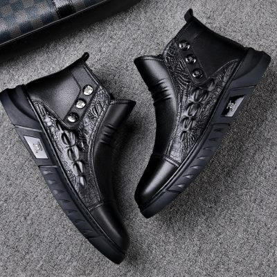 Giày Boot Nam Tăng Chiều Cao GTD001-ĐenThường