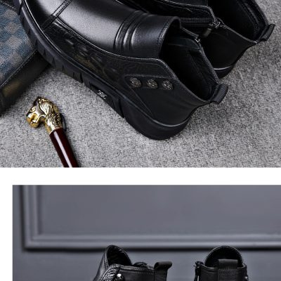 Giày Boot Nam Tăng Chiều Cao GTD001-ĐenThường