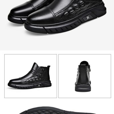 Giày Boot Nam Tăng Chiều Cao GTD001-ĐenThường