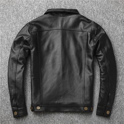 Áo da nam đẹp AKD030 đen