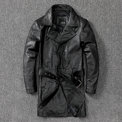 Áo khoác da thật nam AKD032 đen