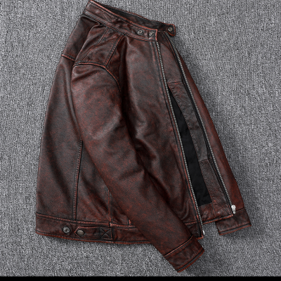 Áo da thật size lớn AKD022 nâu