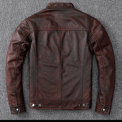 Áo da thật size lớn AKD022 nâu