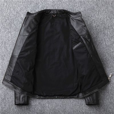 Áo da thật đẹp AKD024 đen