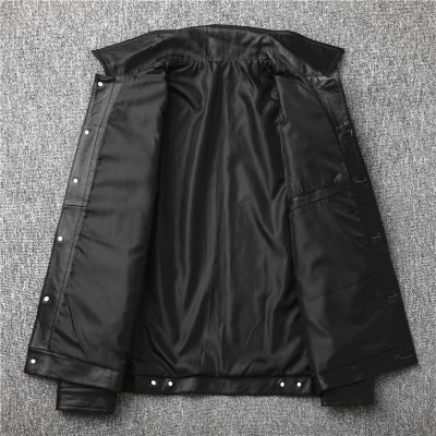 Áo da nam đẹp AKD030 đen