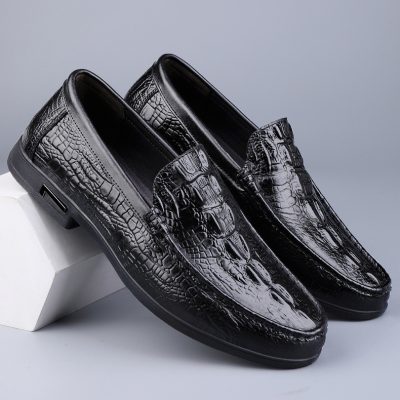 Giày da thật nam GTD049 đen