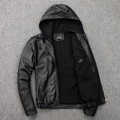 Áo khoác nam da cừu AKD026 đen