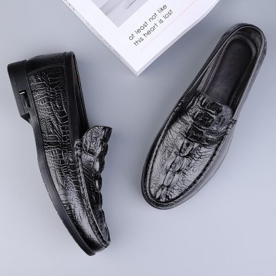 Giày da thật nam GTD049 đen