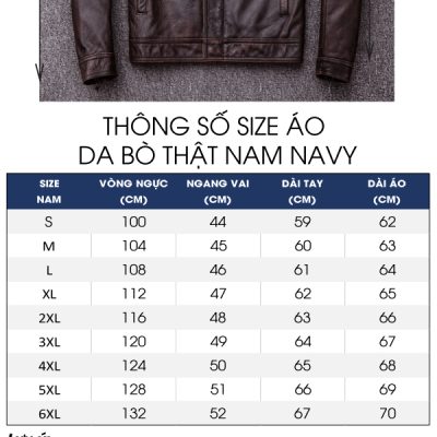 Áo da bò thật big size AKD014 đen