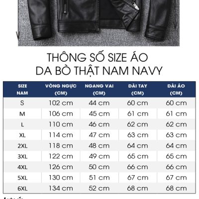 Áo da big size AKD015 đen