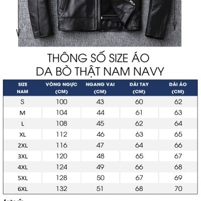 Áo da bò big size AKD016 đen