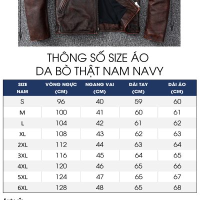 Áo da bò size lớn AKD019 nâu đỏ