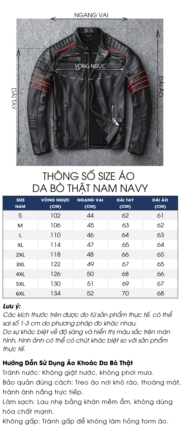 áo da nam size lớn