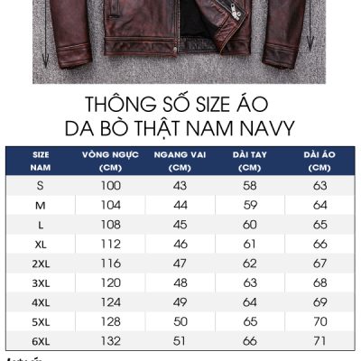 Áo da nam size lớn AKD027 nâu đỏ