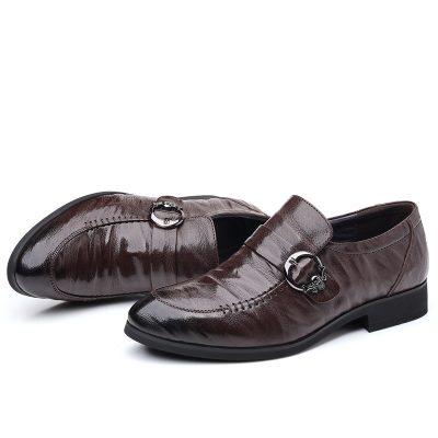 Giày Da Nam GTD016 Da Cừu Đen (Dép Đế Rỗng)