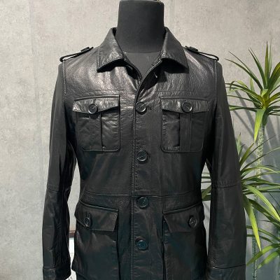 Áo da nam đẹp AKD005 màu nâu