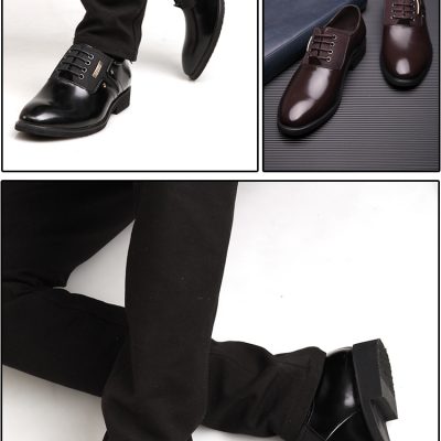 Giày Cưới Nam Tăng Chiều Cao GTD003Đen Cao
