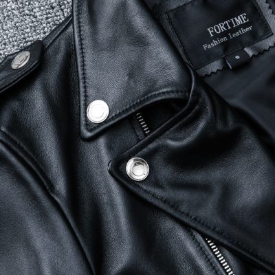 Áo da bò cao cấp AKD017 đen