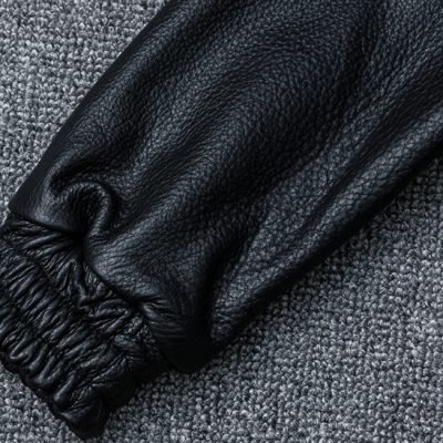 Áo da bò nam béo AKD021 đen