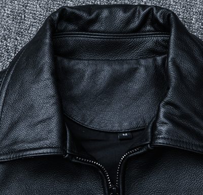 Áo da bò nam béo AKD021 đen