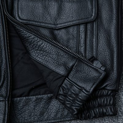 Áo da bò nam béo AKD021 đen