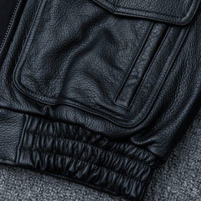 Áo da bò nam béo AKD021 đen