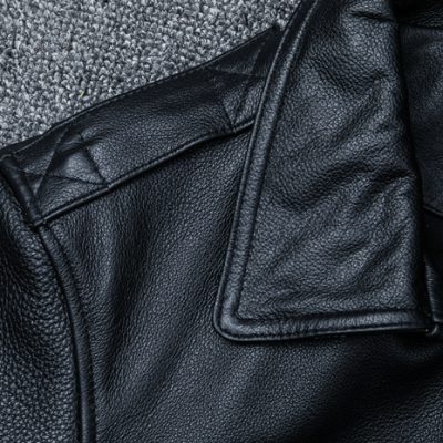 Áo da bò nam béo AKD021 đen